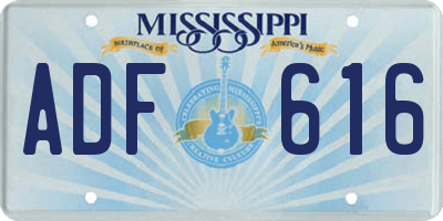MS license plate ADF616