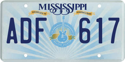 MS license plate ADF617
