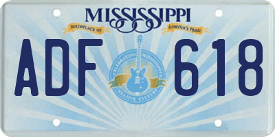 MS license plate ADF618