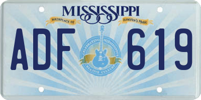 MS license plate ADF619