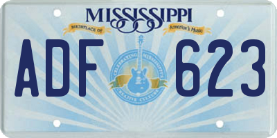 MS license plate ADF623