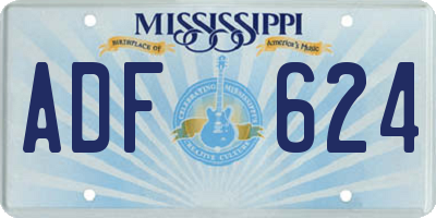 MS license plate ADF624