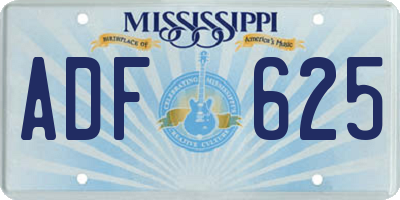 MS license plate ADF625