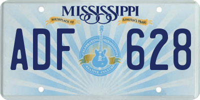 MS license plate ADF628