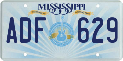 MS license plate ADF629