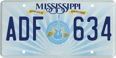 MS license plate ADF634