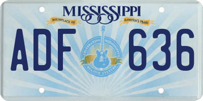 MS license plate ADF636