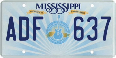 MS license plate ADF637