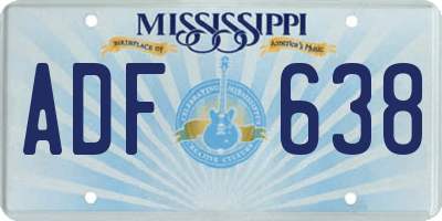MS license plate ADF638
