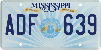 MS license plate ADF639