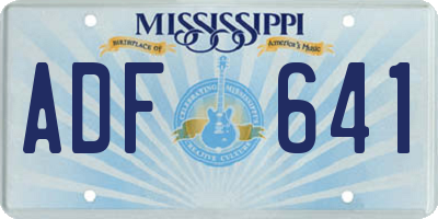 MS license plate ADF641