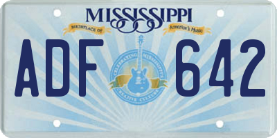 MS license plate ADF642