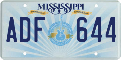 MS license plate ADF644