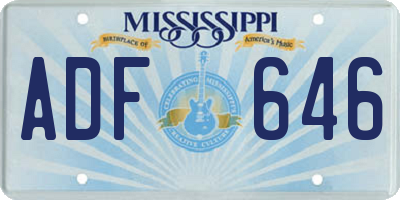 MS license plate ADF646