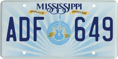 MS license plate ADF649