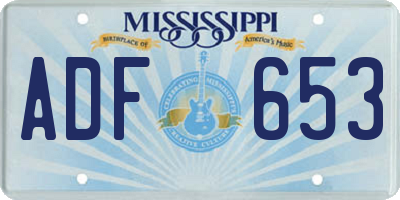 MS license plate ADF653