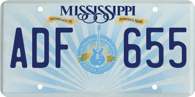MS license plate ADF655