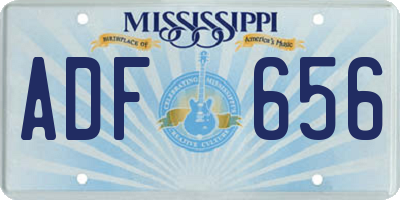 MS license plate ADF656