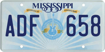MS license plate ADF658