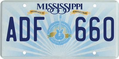 MS license plate ADF660