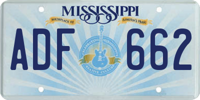 MS license plate ADF662