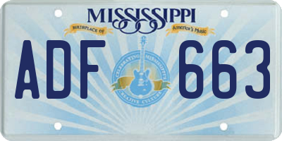 MS license plate ADF663
