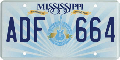 MS license plate ADF664