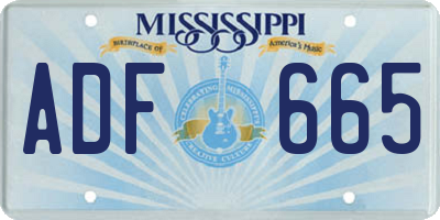 MS license plate ADF665