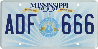 MS license plate ADF666