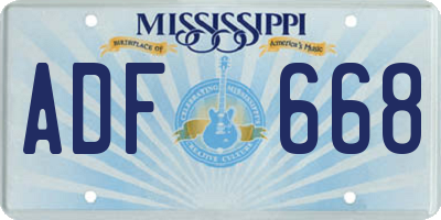 MS license plate ADF668