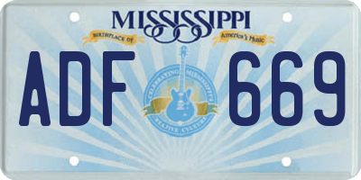 MS license plate ADF669