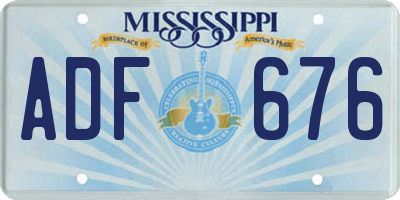 MS license plate ADF676