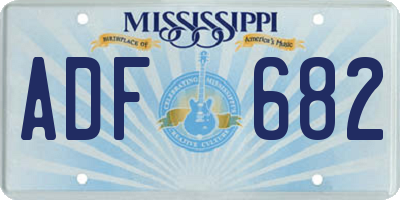 MS license plate ADF682