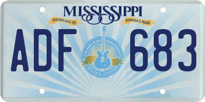 MS license plate ADF683