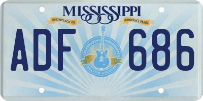 MS license plate ADF686
