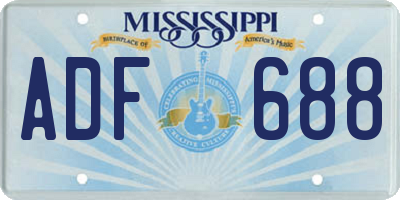 MS license plate ADF688