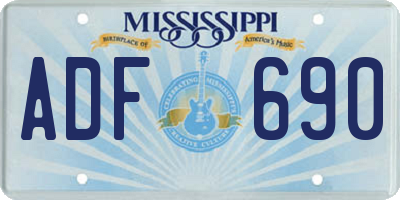 MS license plate ADF690