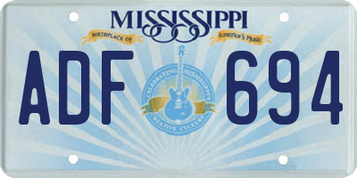 MS license plate ADF694