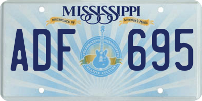 MS license plate ADF695