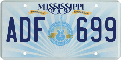 MS license plate ADF699