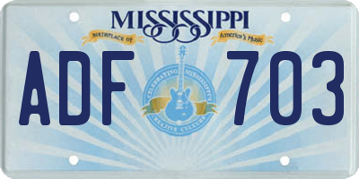 MS license plate ADF703