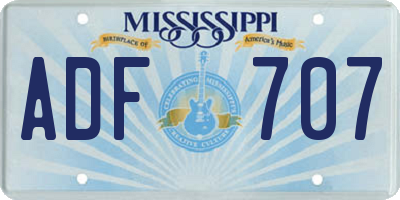 MS license plate ADF707