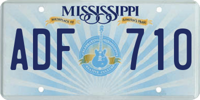 MS license plate ADF710
