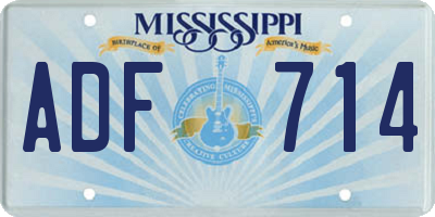 MS license plate ADF714