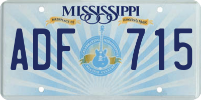 MS license plate ADF715