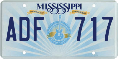 MS license plate ADF717