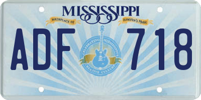 MS license plate ADF718