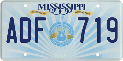 MS license plate ADF719