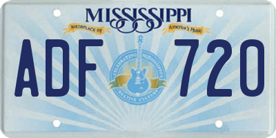 MS license plate ADF720