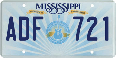 MS license plate ADF721